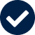 Blue tick inside black circle