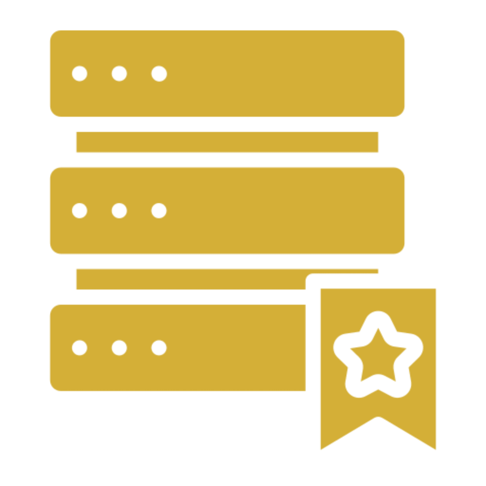 Gold server stack with award ribbon