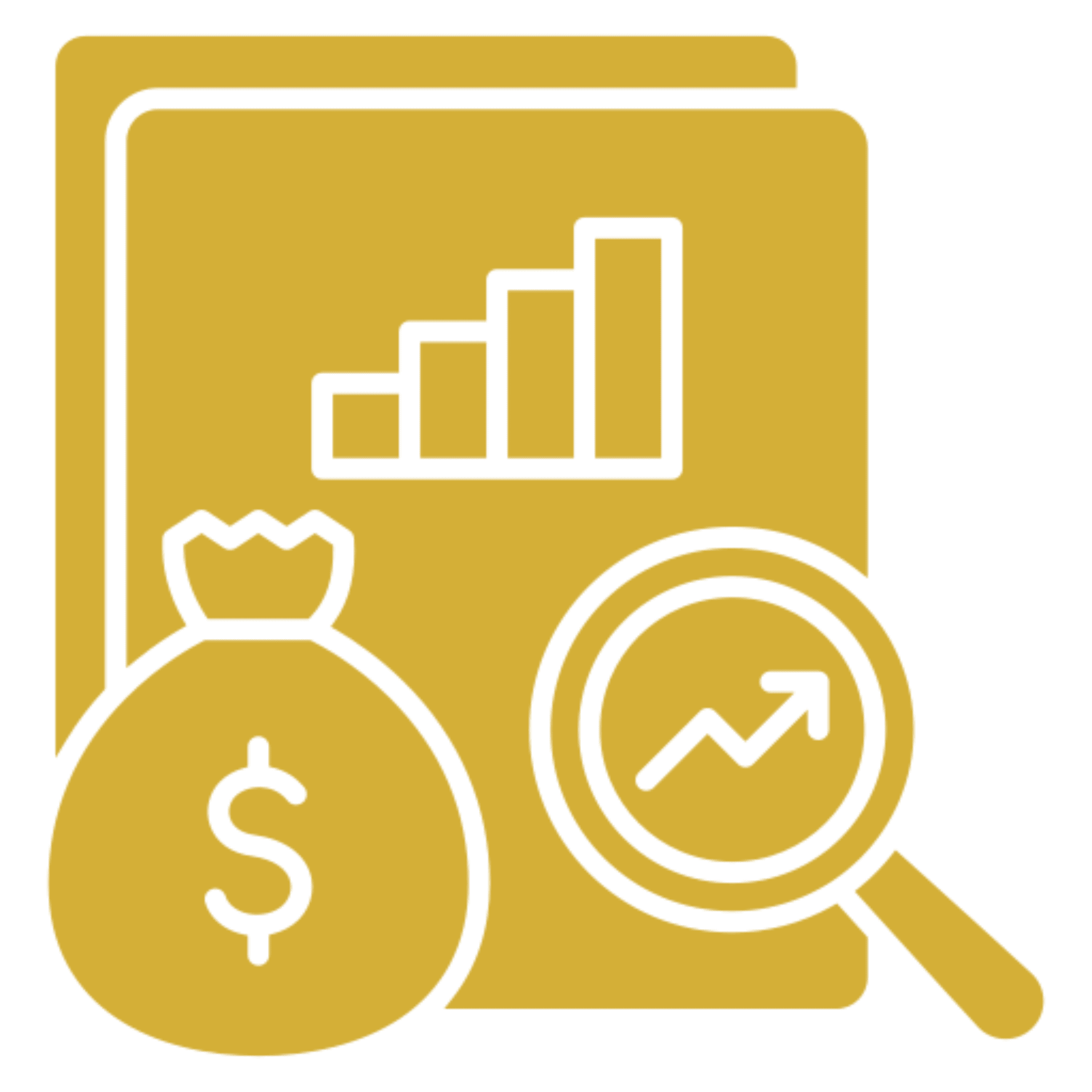 Money bag and growth chart financial analysis