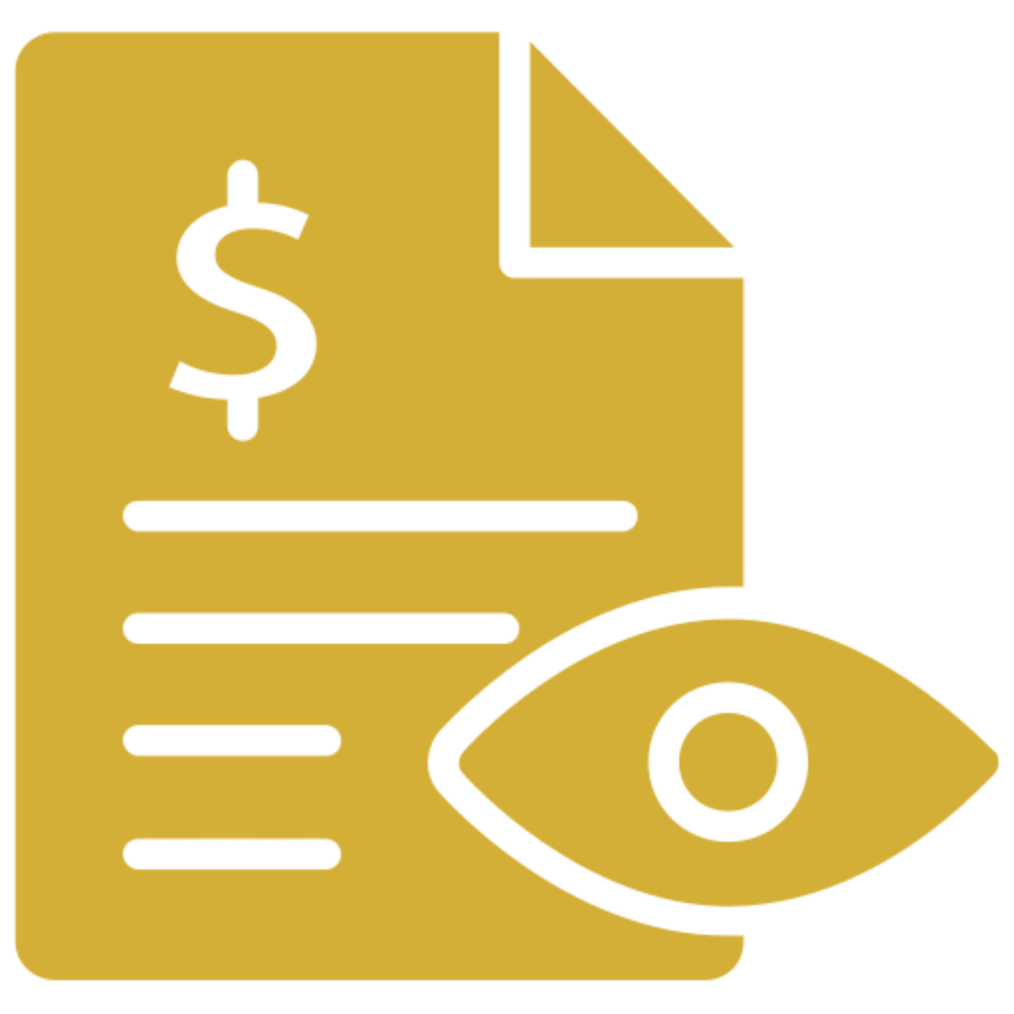 Financial document with eye icon