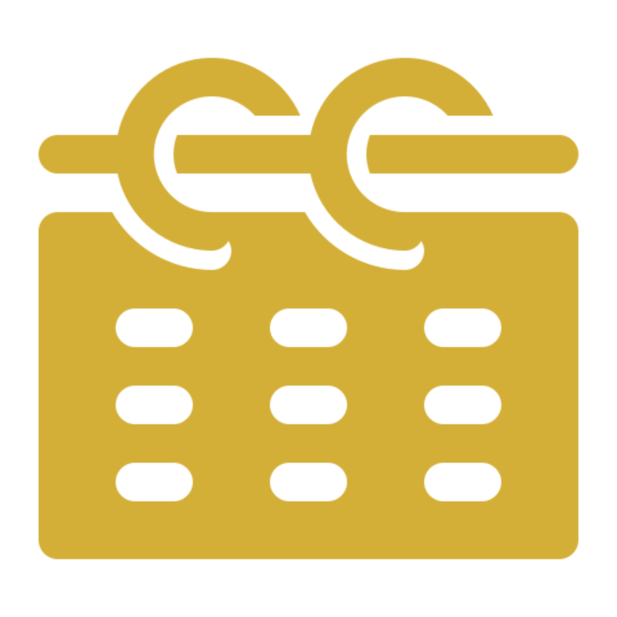 Gold calendar icon with binder rings